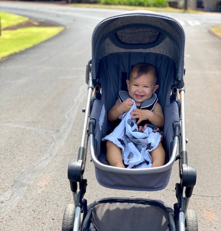 Hawaiian Black Kalo Bamboo Muslin Security Blanket