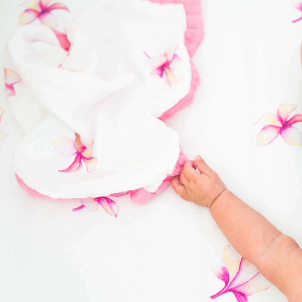 Plumeria Baby Bamboo Security Blanket
