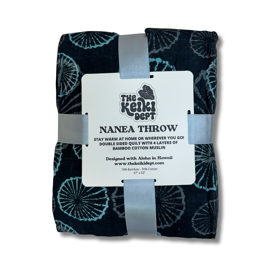 Hawaiian Opihi Lover Nanea Bamboo Muslin Throw Quilt