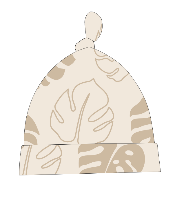 Toasted Monstera Baby Bamboo Knotted Hat