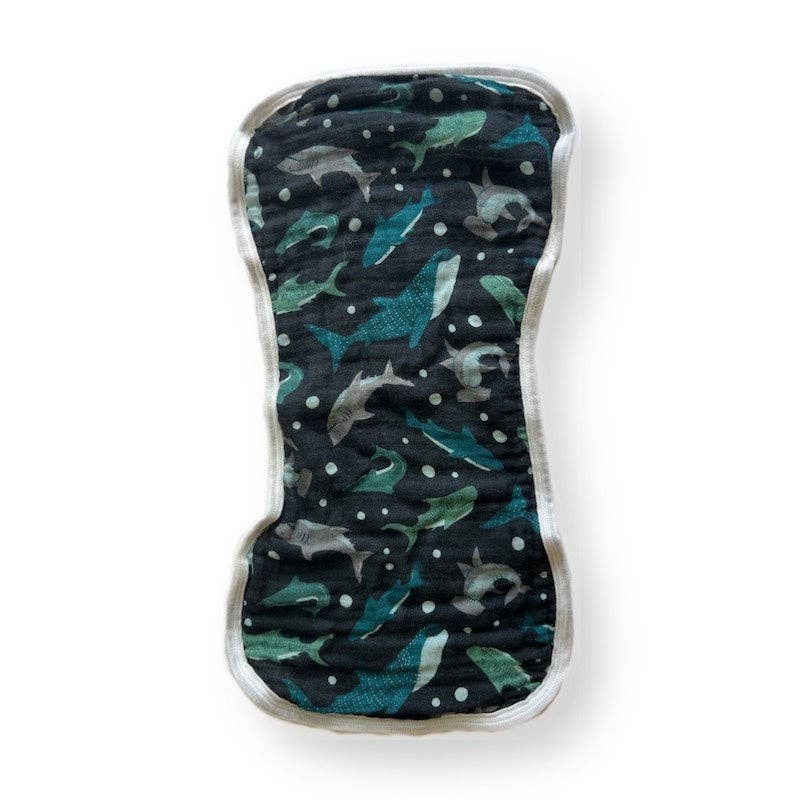 Hawaii Na Mano Sharks Bamboo Muslin Burp Cloth