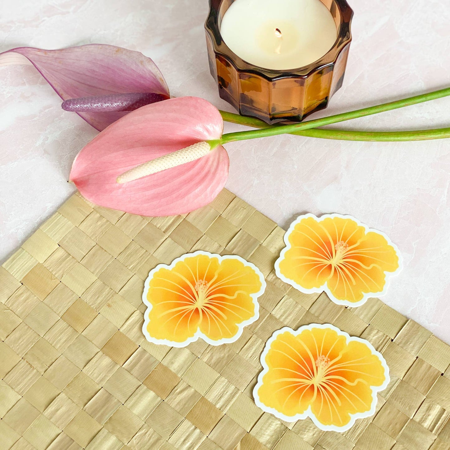 Yellow Hibiscus Sticker