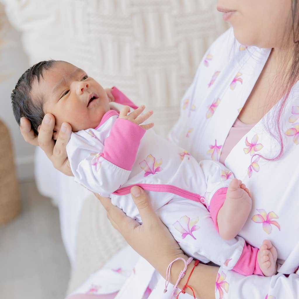Plumeria Bamboo Newborn Coverall