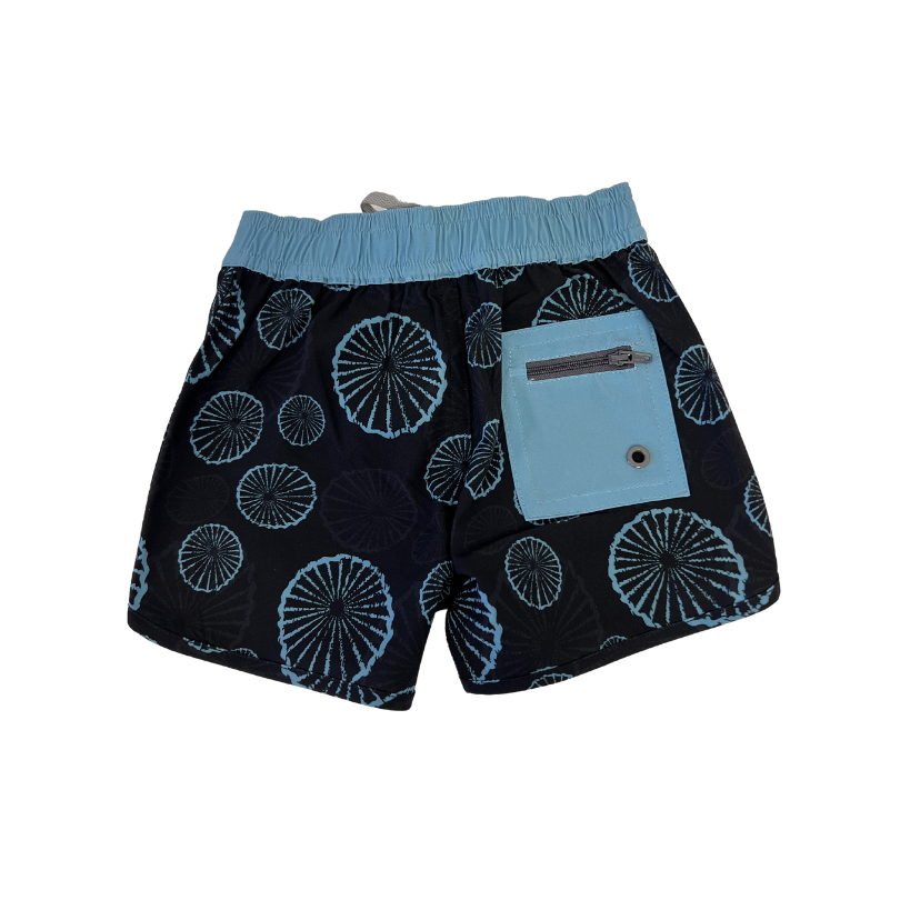 Black Opihi Eco-Friendly 4 way stretch kids boardshorts