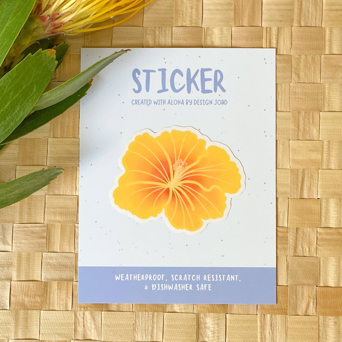 Yellow Hibiscus Sticker