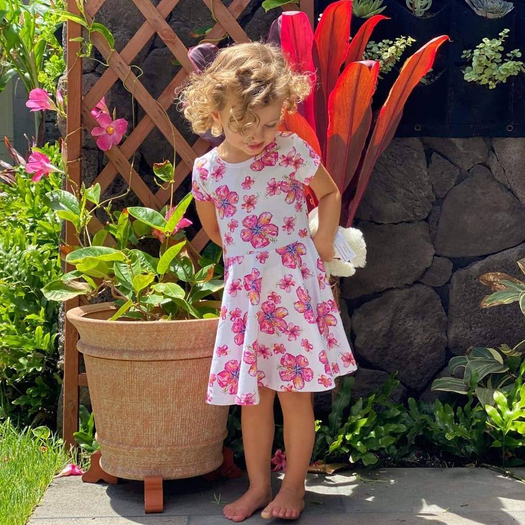 Hibiscus Kiss Toddler Bamboo T-Shirt Dress