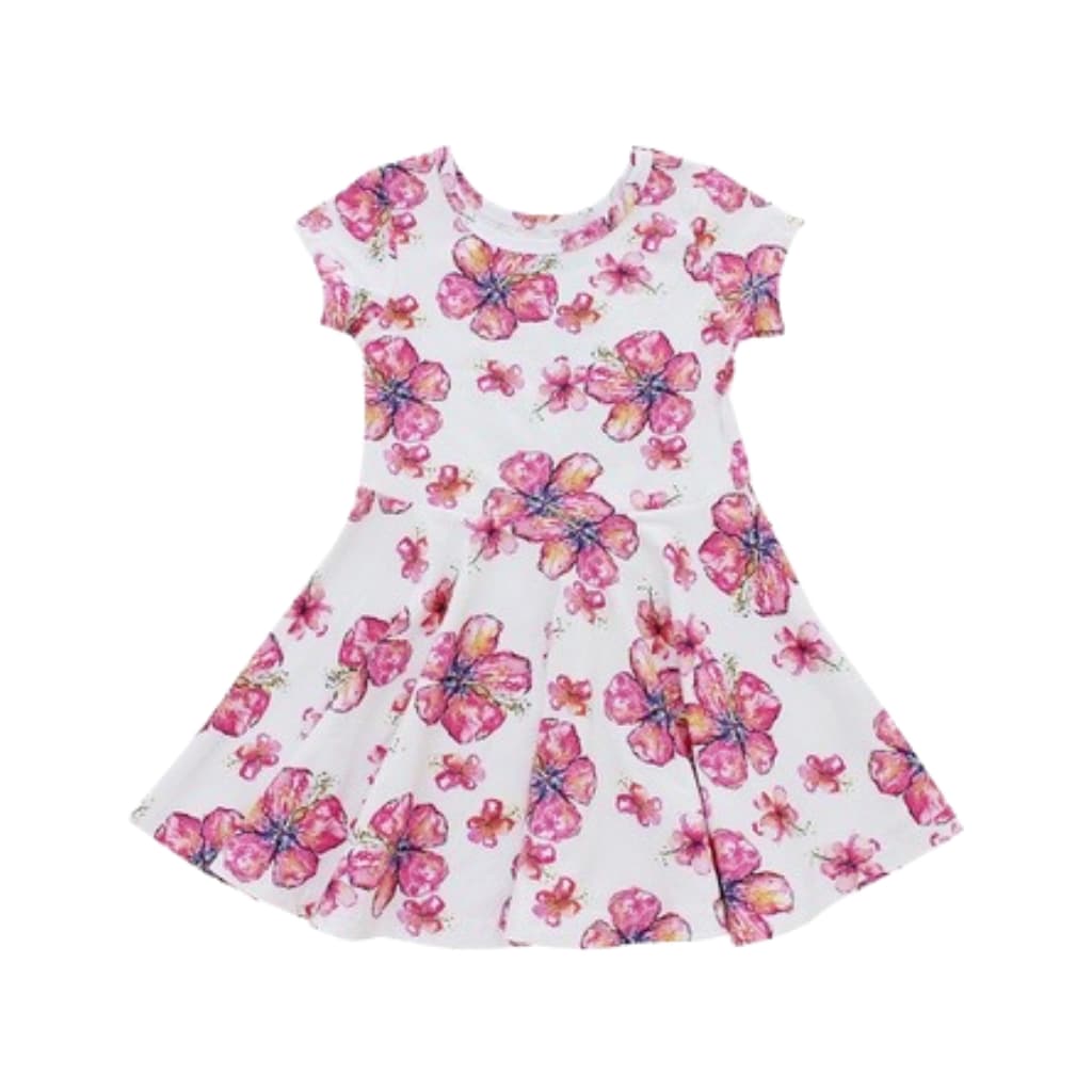 Hibiscus Kiss Toddler Bamboo T-Shirt Dress