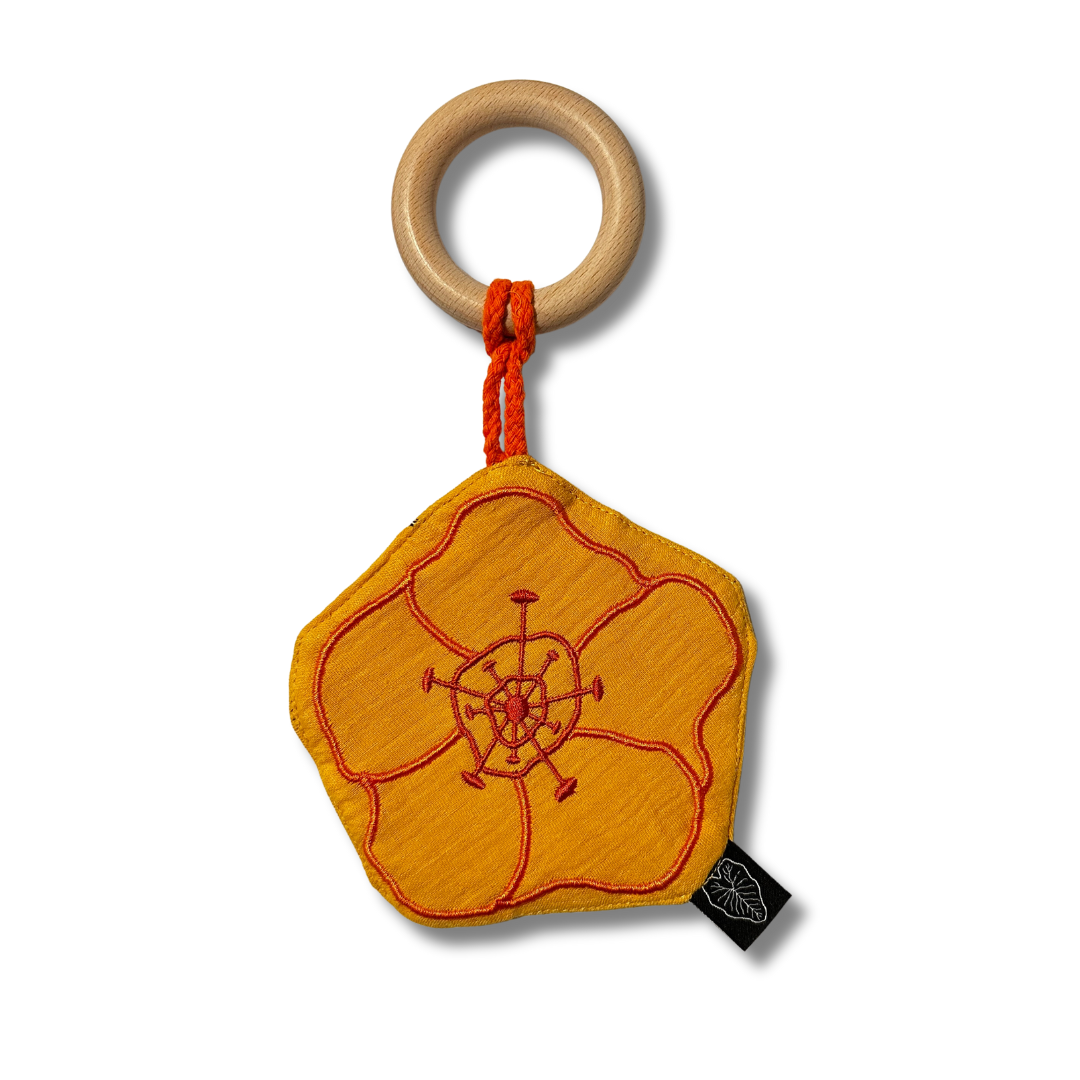Hawaiian Ilima Flower Crinkle Teether Toys