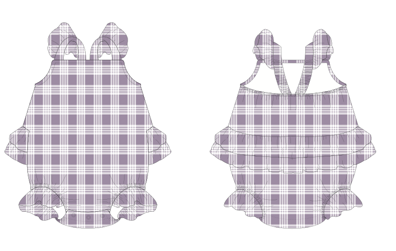 Poi Palaka Ruffle Bamboo Romper