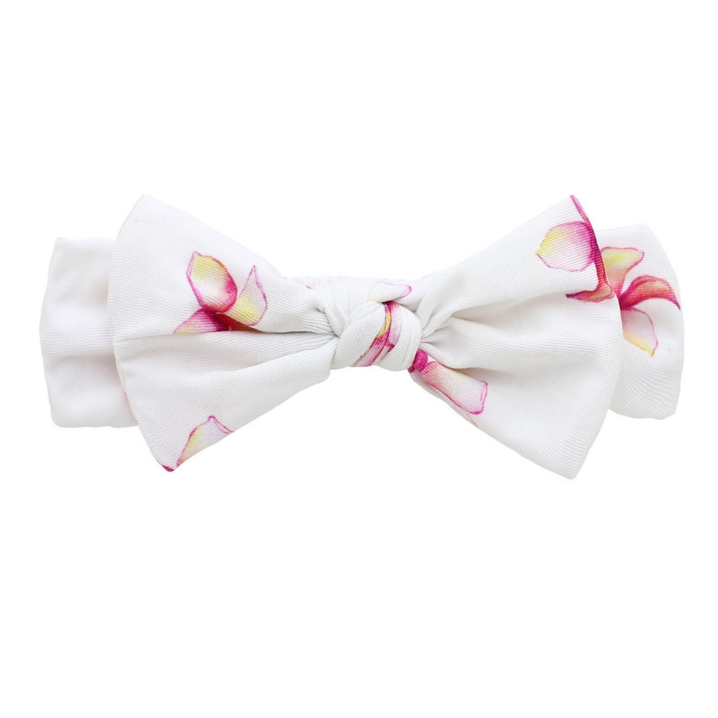Plumeria Bamboo Bow Headband