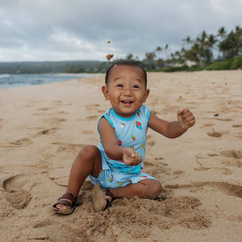 Rainbow Shave Ice Tank Top Baby Bamboo Romper