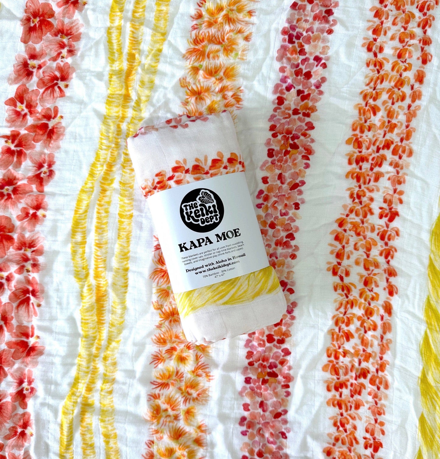HAWAIIAN Lei Alaula Ulaula Muslin Swaddle Blanket