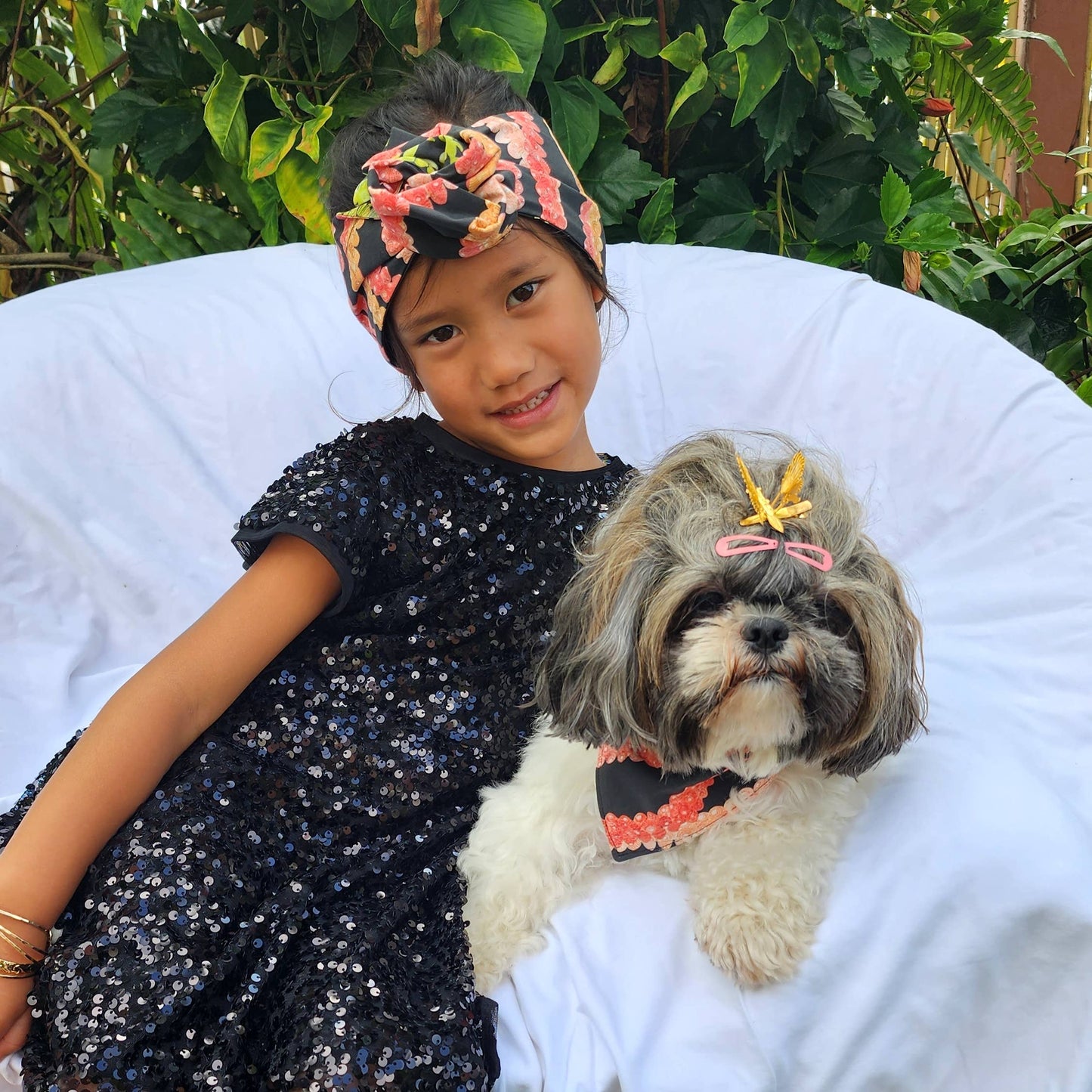 GigiWhy Pet Scrunch Bandana- Pakalana/ Ni'ihau lei