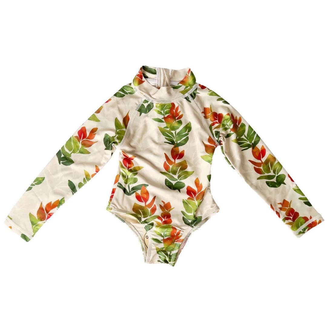 Hawaiian Liko Lehua Girls One Piece Eco-Friendly Swimsuits