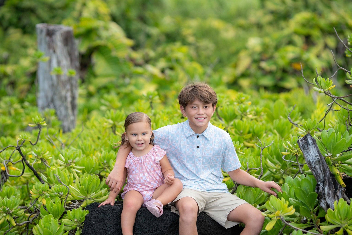 Pink Kuiki Naupaka Bamboo Pua Flutter Bodysuit