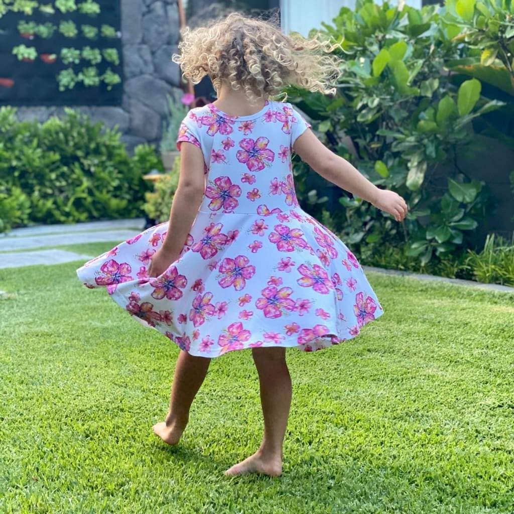 Hibiscus Kiss Toddler Bamboo T-Shirt Dress