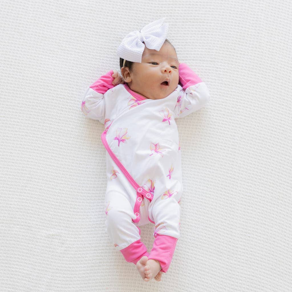 Plumeria Bamboo Newborn Coverall