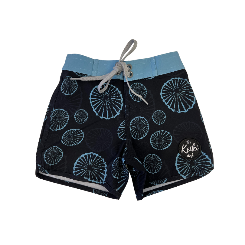 Black Opihi Eco-Friendly 4 way stretch kids boardshorts