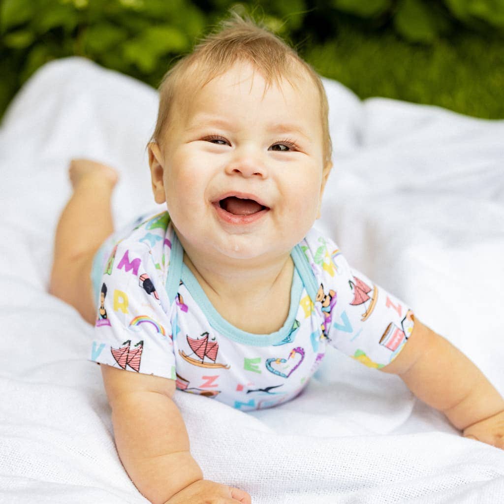 Hawaiʻi Kine ABCs Bamboo Onesie