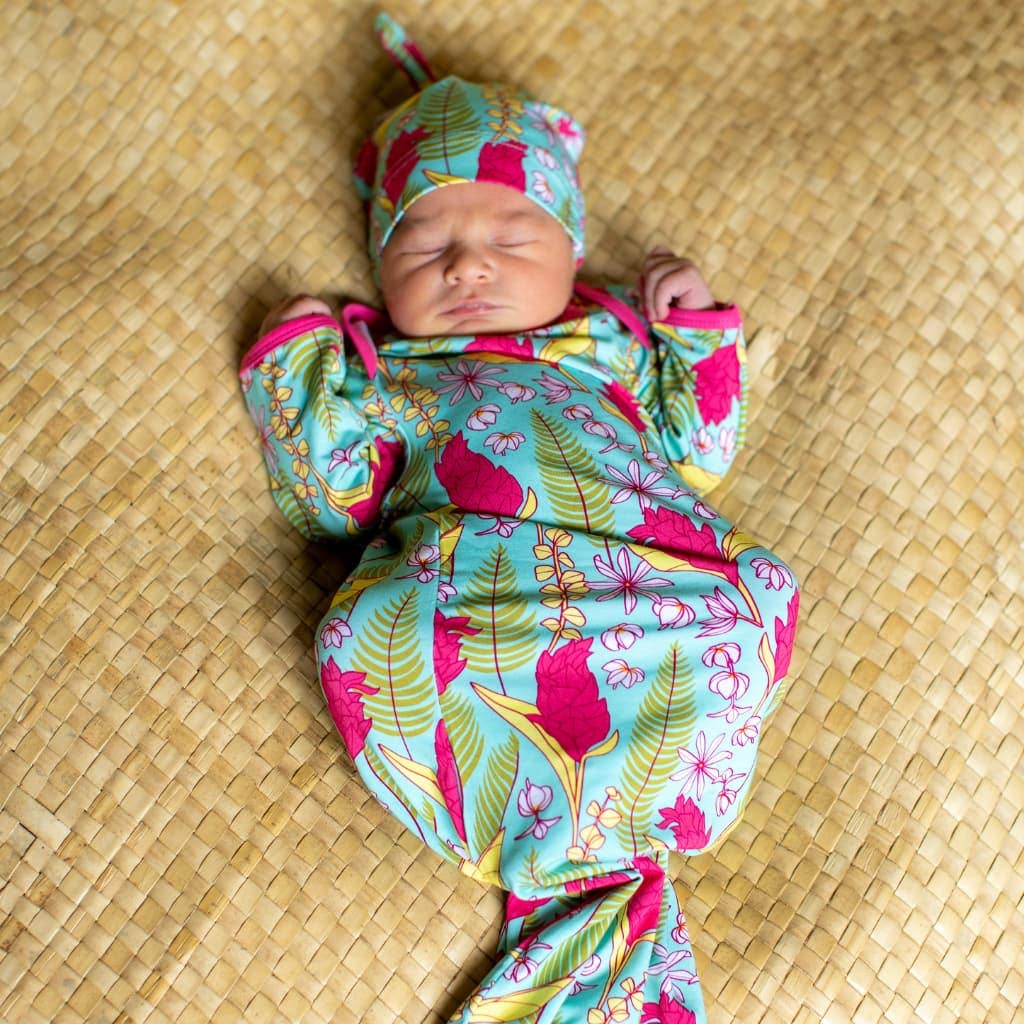 Tūtū's Garden Bamboo Layette Gown