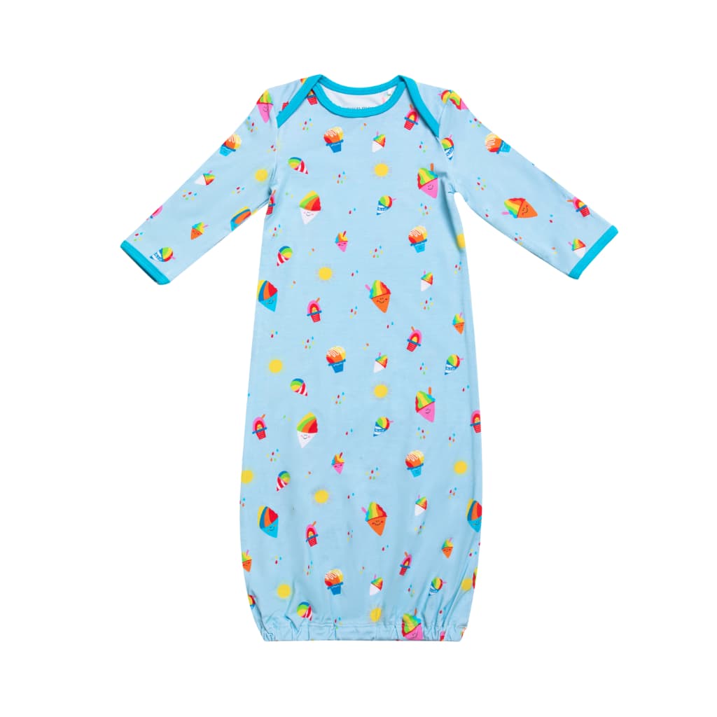 Rainbow Shave Ice Baby Bamboo Layette Gown