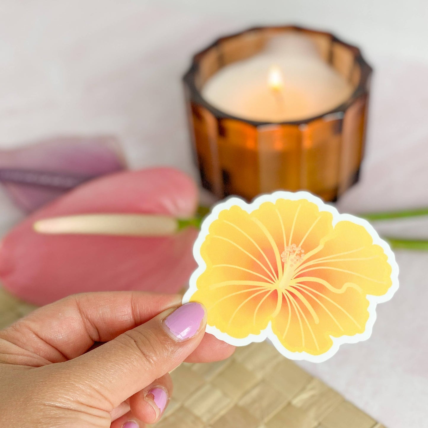 Yellow Hibiscus Sticker