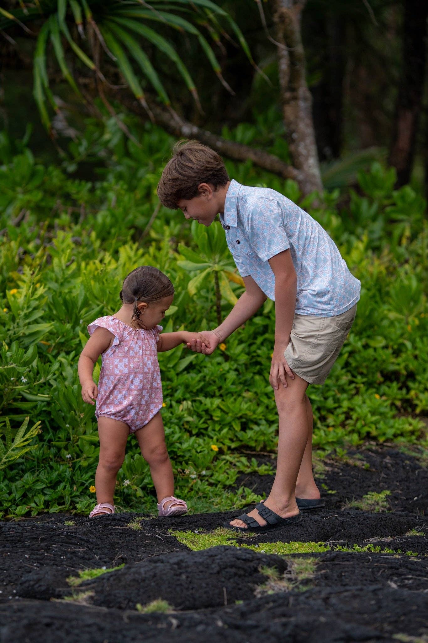 Pink Kuiki Naupaka Bamboo Pua Flutter Bodysuit