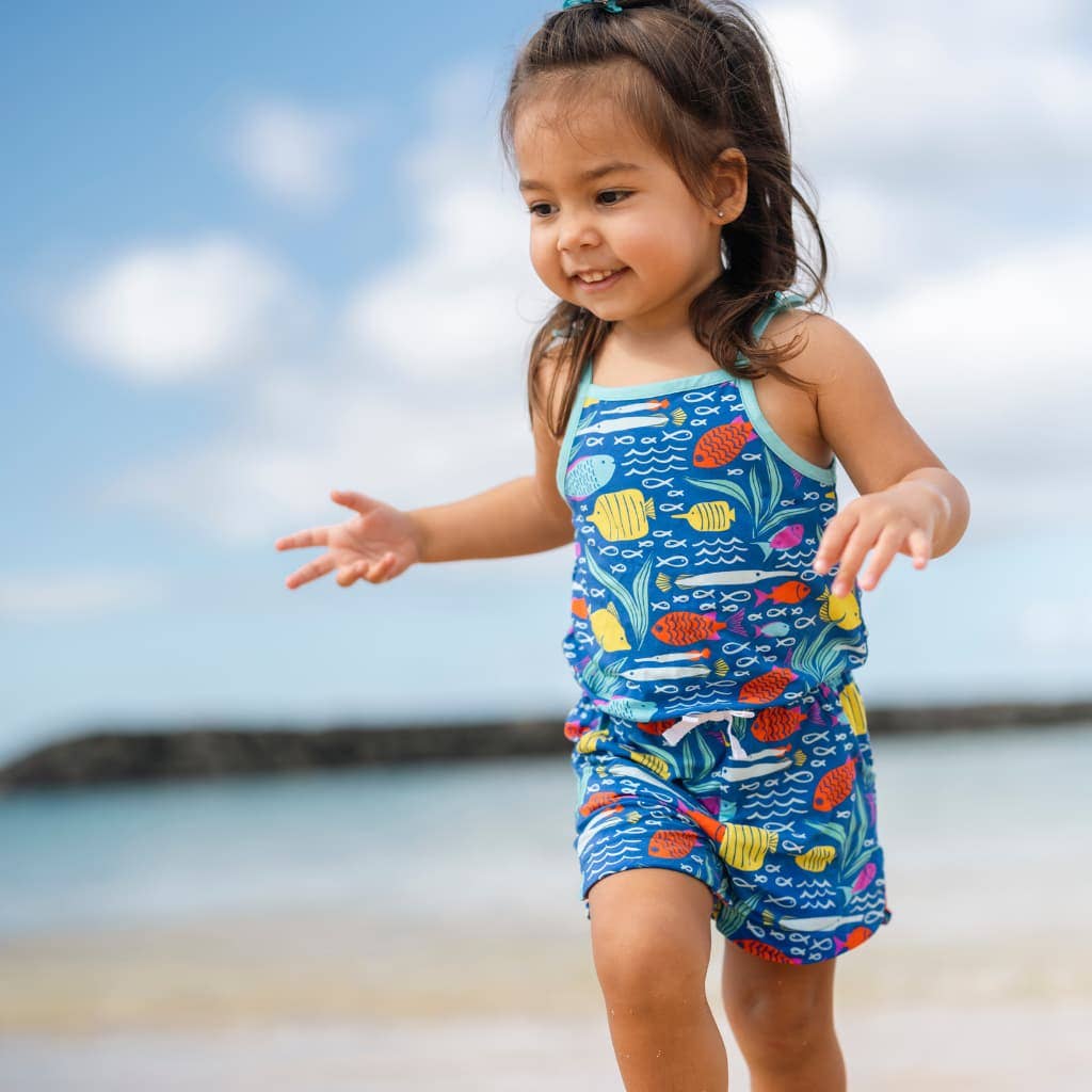 Gone Snorkeling Girl Shortie Bamboo Romper