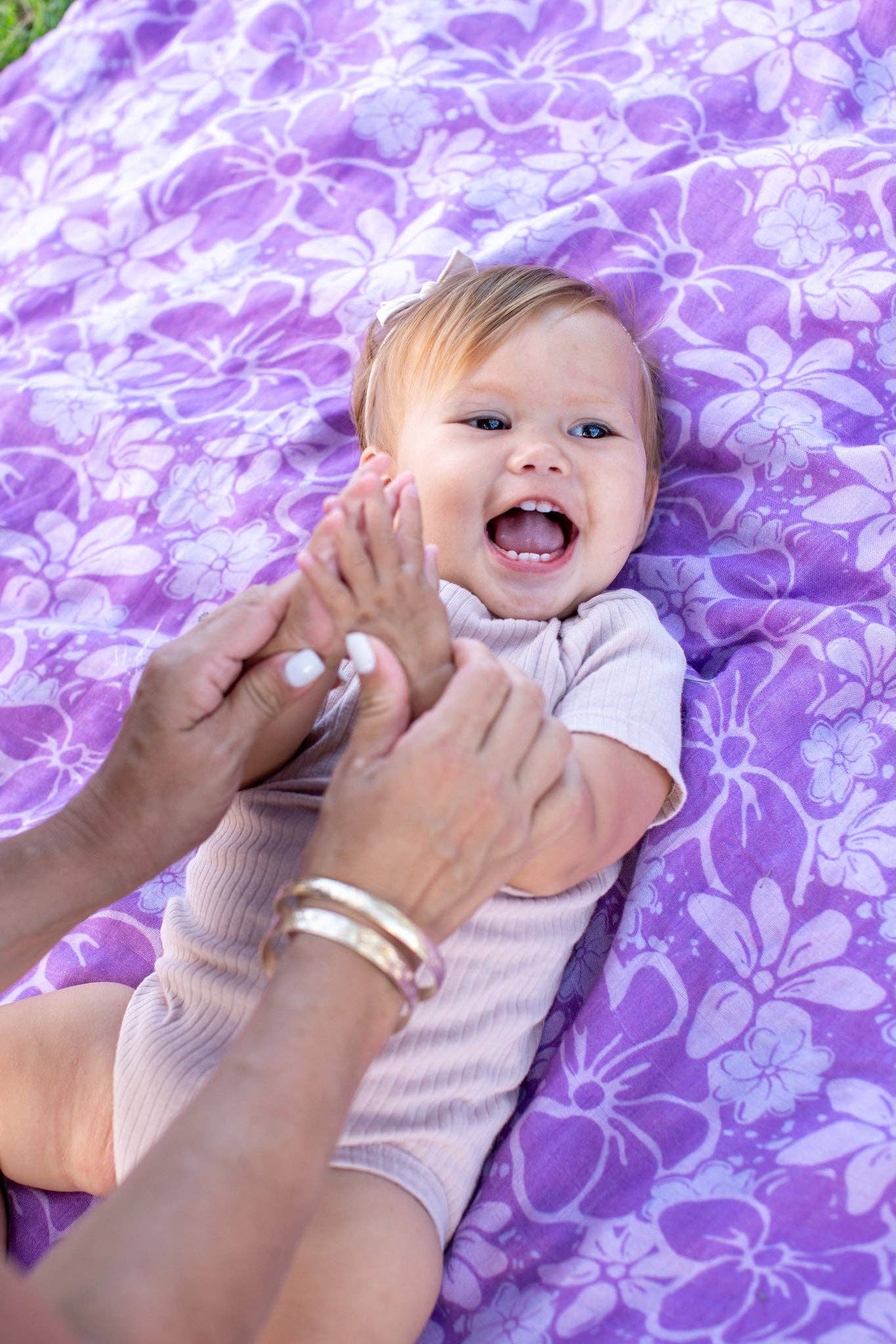 Nāʻū Bamboo Muslin Kapa Moe (Swaddle Blanket)