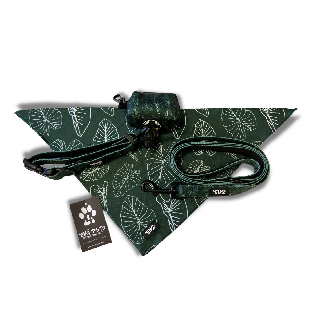 Hawaiian Pet Signature Green Kalo Bandana