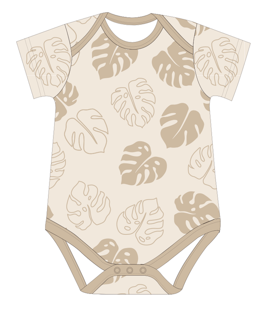Toasted Monstera Baby Bamboo Onesie