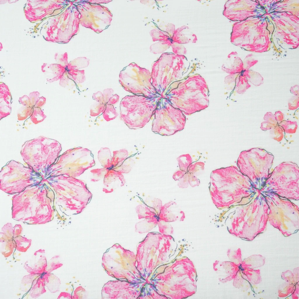 Hibiscus Kiss Baby Bamboo Security Blanket