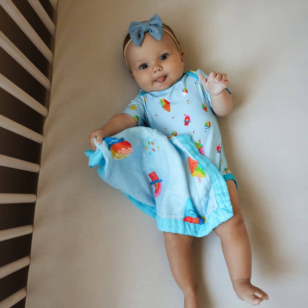 Rainbow Shave Ice Baby Bamboo Security Blanket