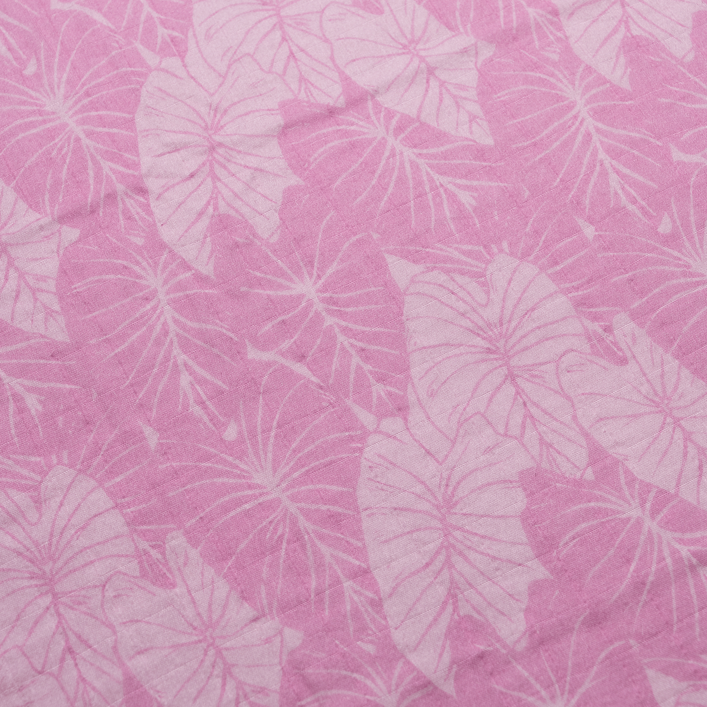 Pink Loʻi Kalo Bamboo Muslin Kapa Moe (Swaddle Blanket)
