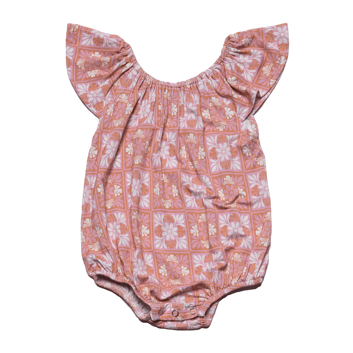 Pink Kuiki Naupaka Bamboo Pua Flutter Bodysuit