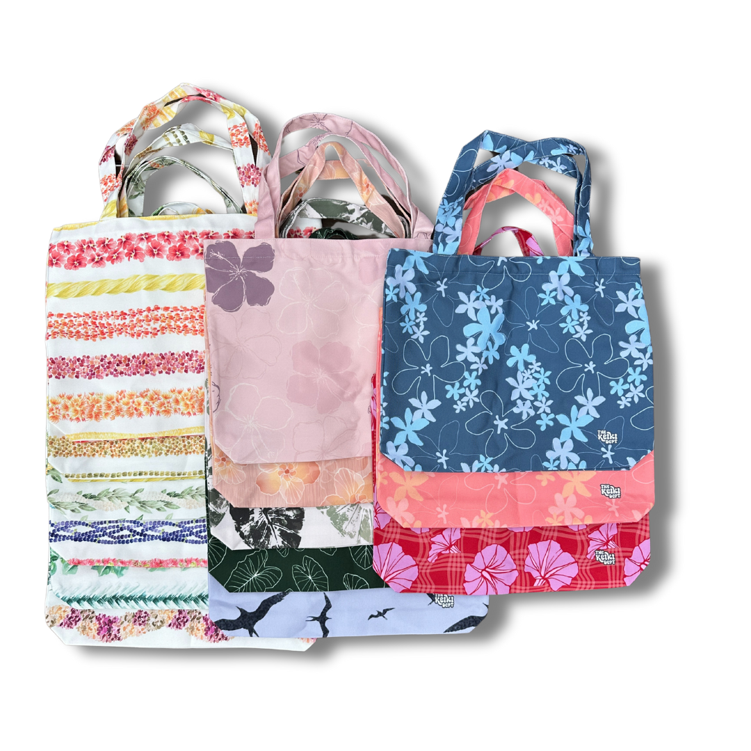 Hawaii Canvas Zipper Tote Bags