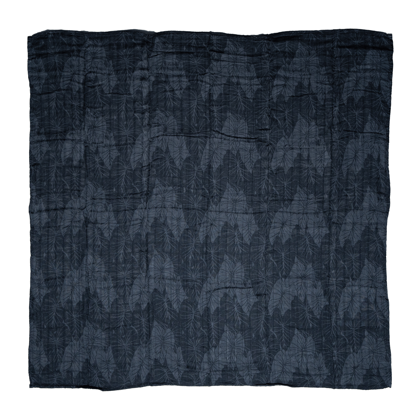 Black Loʻi Kalo Bamboo Muslin Kapa Moe (Swaddle Blanket)