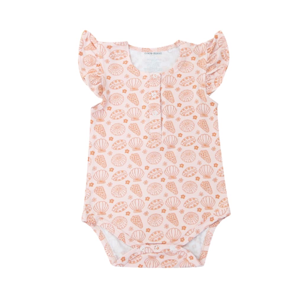 Shell-abrate Bamboo Flutter Sleeve Onesie