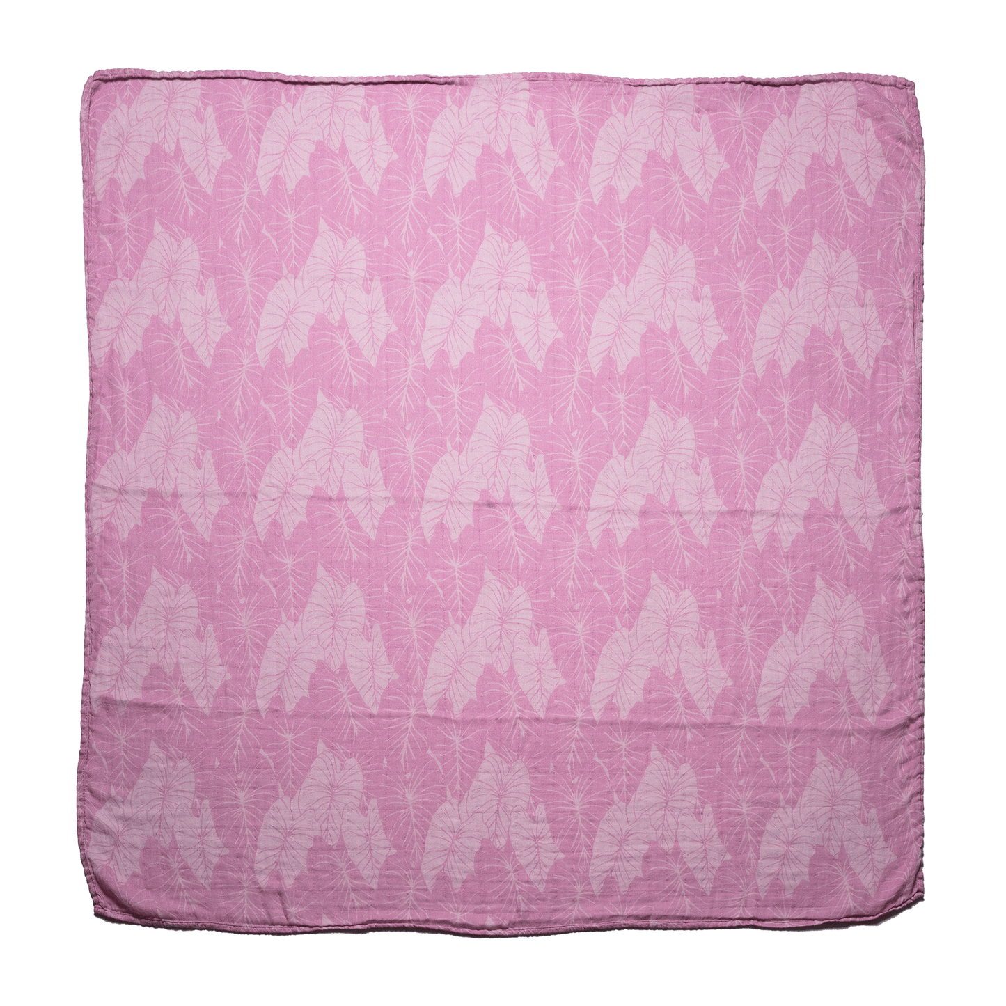Pink Loʻi Kalo Bamboo Muslin Kapa Moe (Swaddle Blanket)