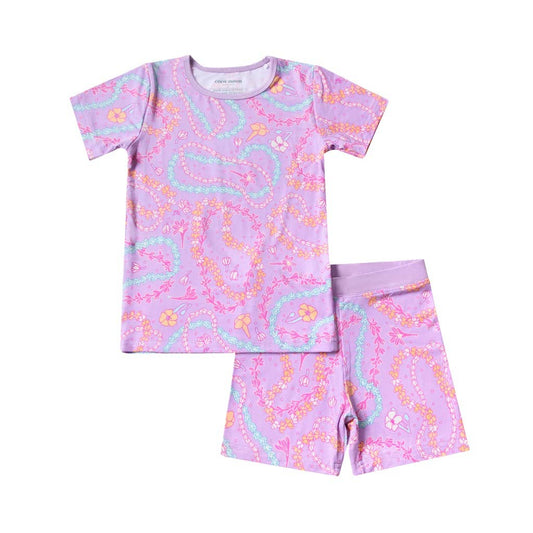 Lei Day Kids Short Bamboo Pajamas