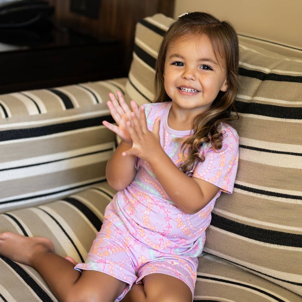 Lei Day Kids Short Bamboo Pajamas