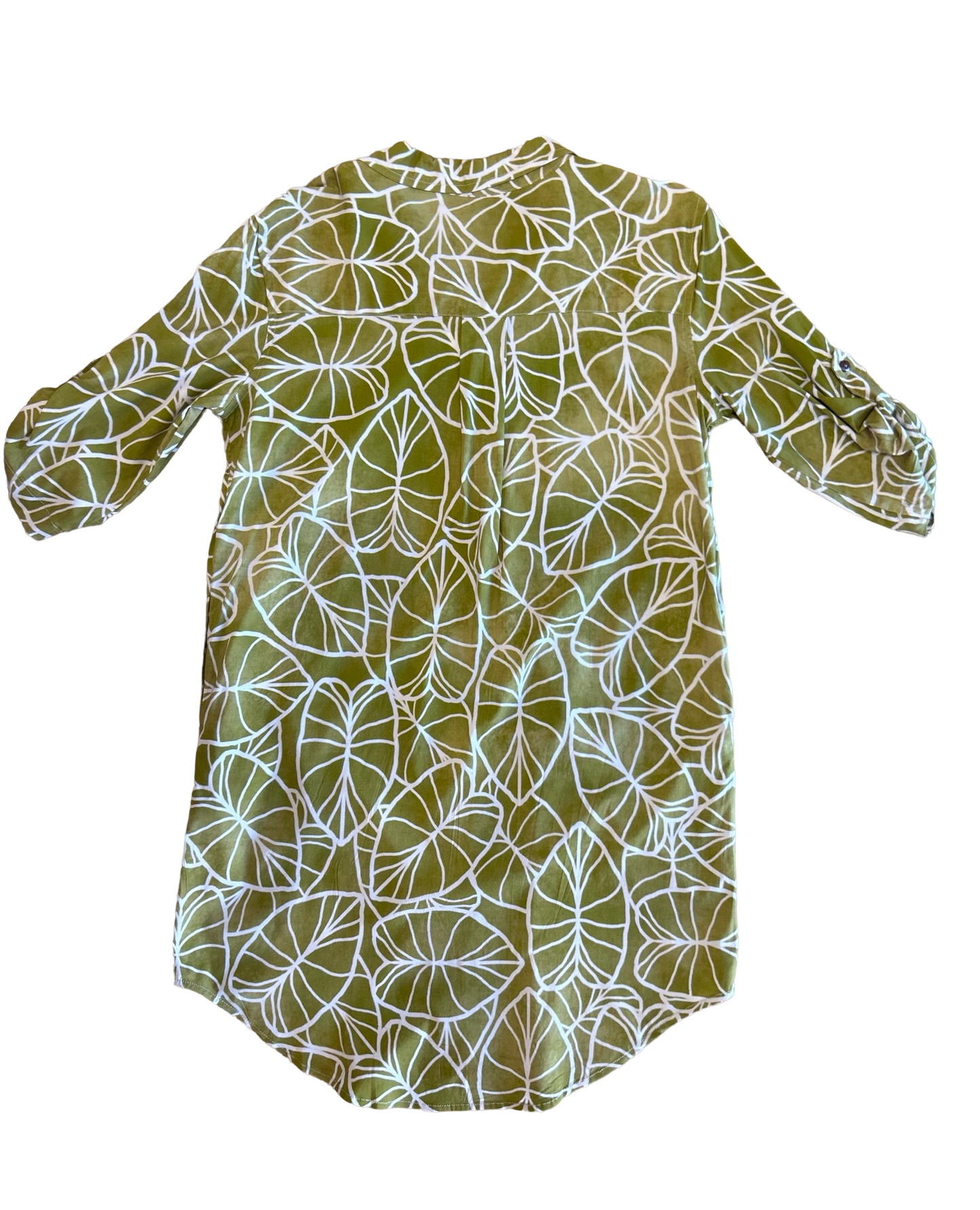 Aloha Shirt Dress ~ Lo'i Kalo X Gold