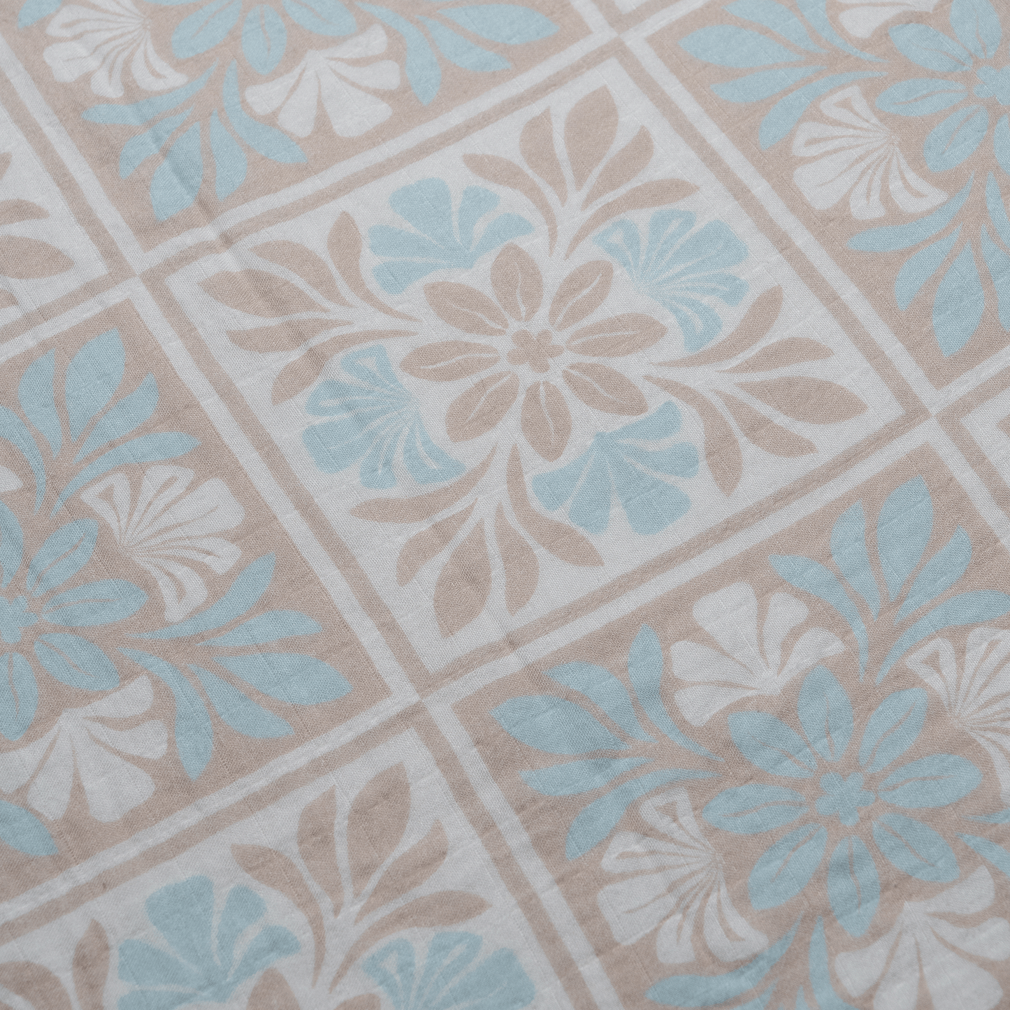 Blue Kuiki Naupaka Bamboo Muslin Kapa Moe (Swaddle Blanket)