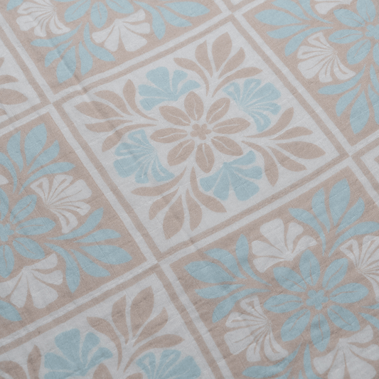 Blue Kuiki Naupaka Bamboo Muslin Kapa Moe (Swaddle Blanket)