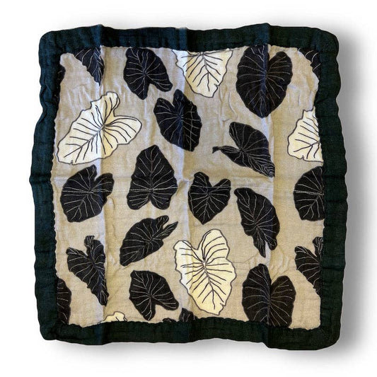 Hawaiian Black Kalo Bamboo Muslin Security Blanket