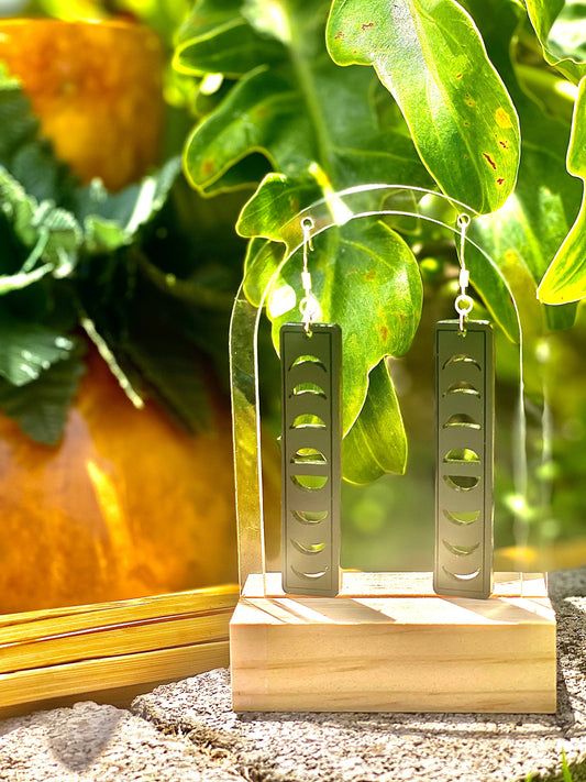 Mahina Earrings: Walnut Wood