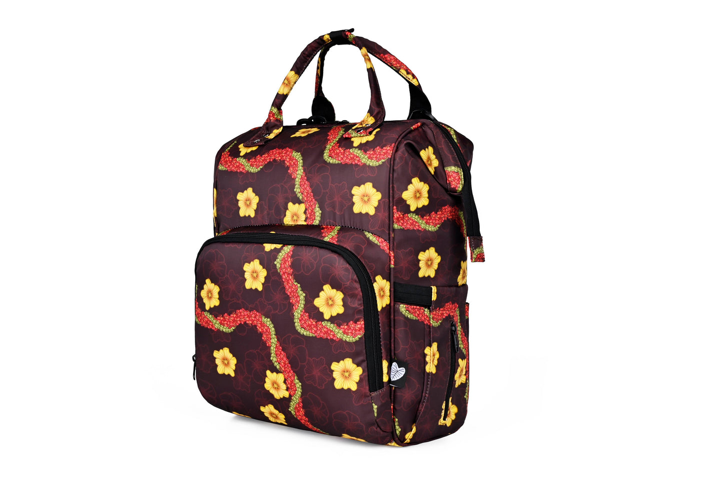 Wine Red Pua Liilii Diaper Bag Backpack