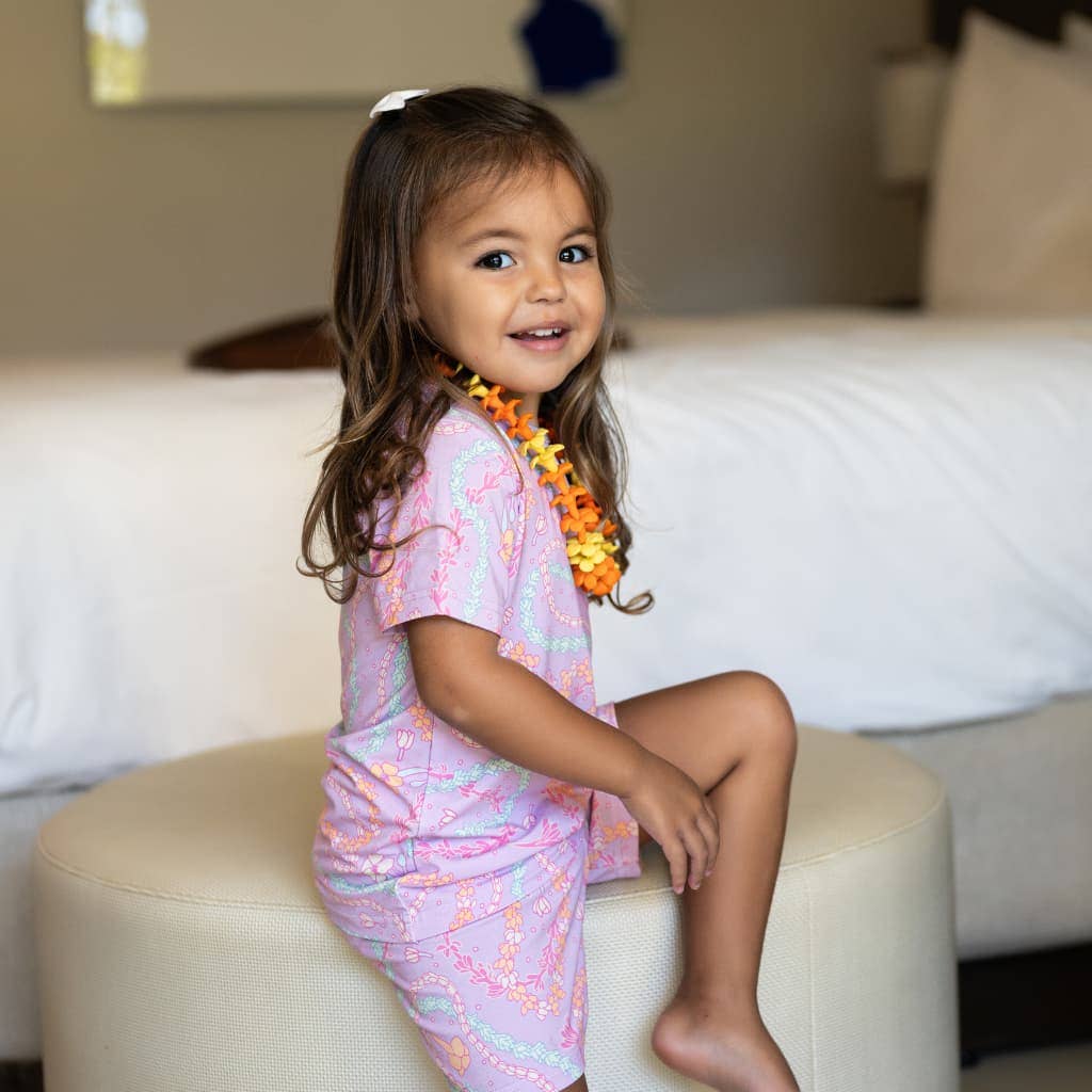 Lei Day Kids Short Bamboo Pajamas