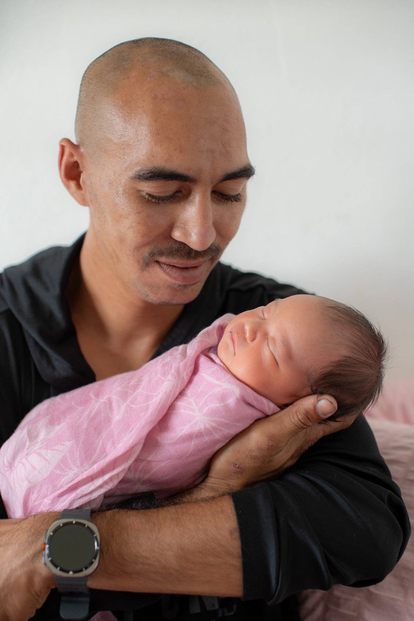 Pink Loʻi Kalo Bamboo Muslin Kapa Moe (Swaddle Blanket)