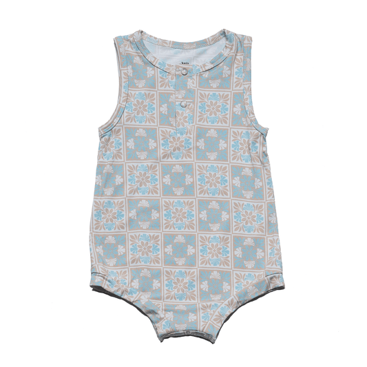 Blue Kuiki Bamboo Tank Romper